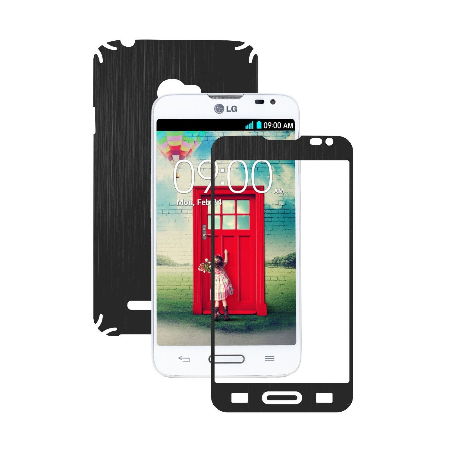 Folie de protectie Carbon Skinz, Husa de tip Skin Adeziv pentru Carcasa, Brushed Negru dedicata LG L70