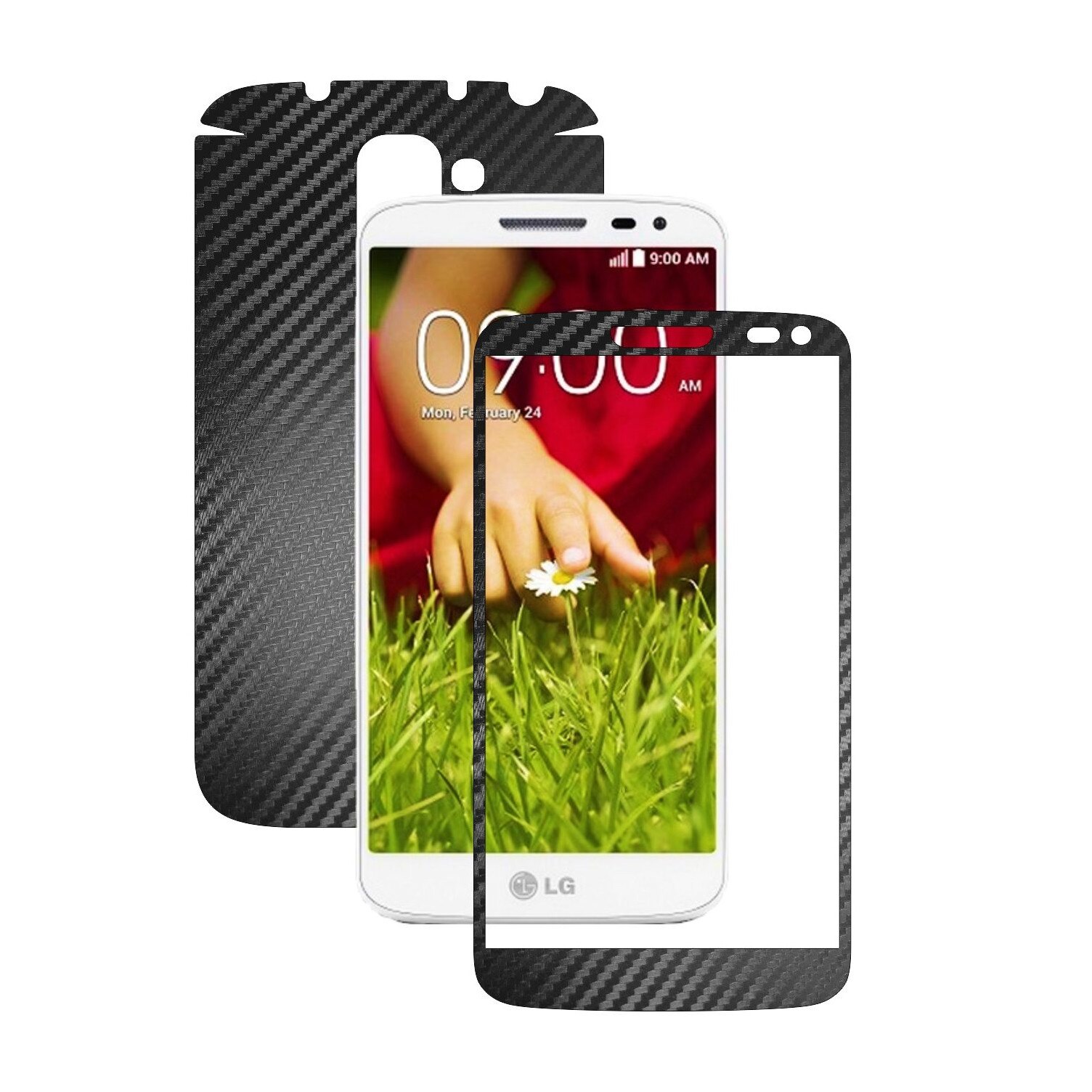 Folie de protectie Carbon Skinz, Husa de tip Skin Adeziv pentru Carcasa, Carbon Negru dedicata LG G2 Mini
