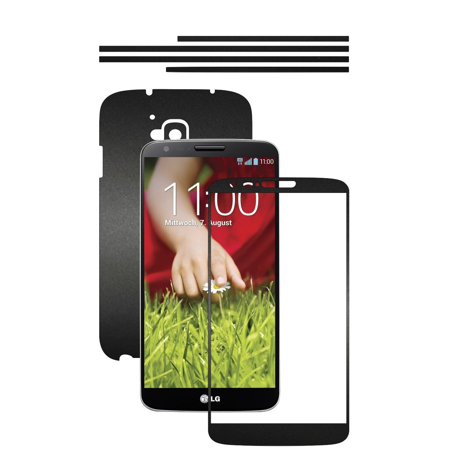 Folie de protectie Carbon Skinz, Husa de tip Skin Adeziv pentru Carcasa, Negru Mat dedicata LG G2