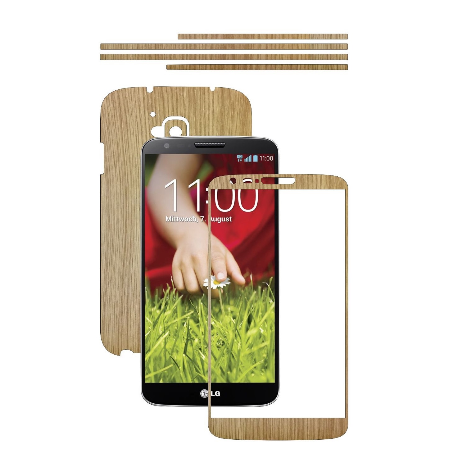 Folie de protectie Carbon Skinz, Husa de tip Skin Adeziv pentru Carcasa, Lemn Stejar dedicata LG G2