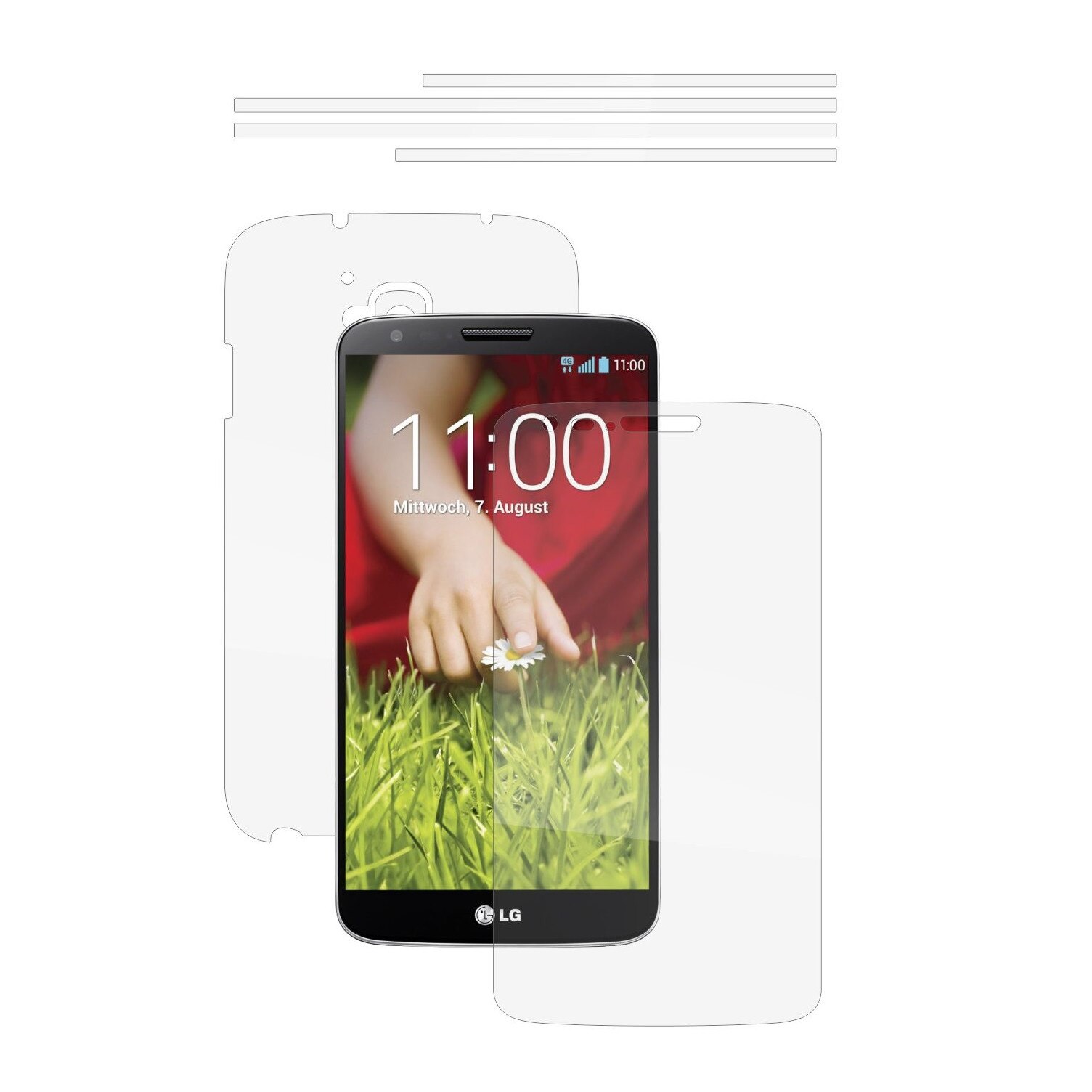 Folie Protectie Full Body Invisible Skinz Ultra-Clear HD, Husa Transparenta de tip Skin Adeziv pentru Carcasa si Ecran, dedicata LG G2