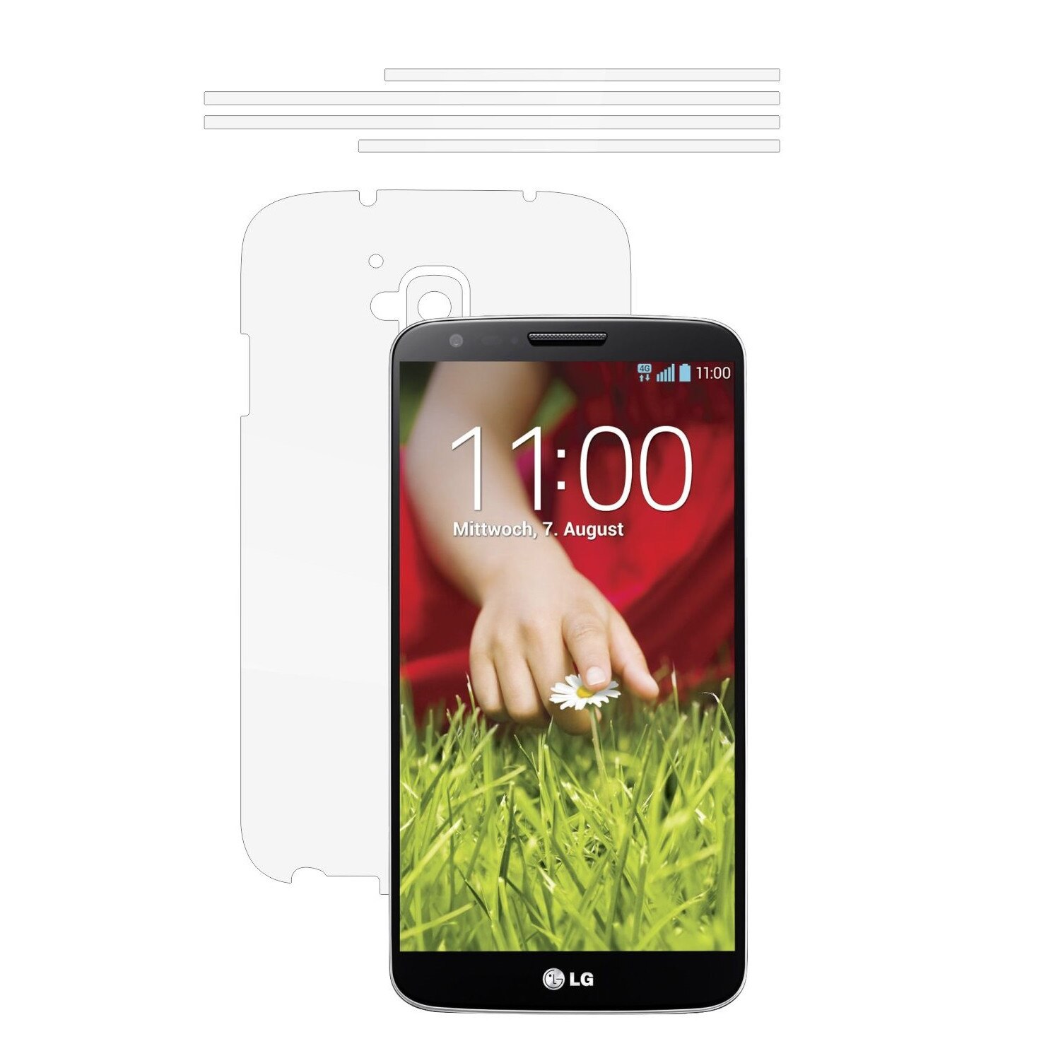 Folie Protectie Invisible Skinz Ultra-Clear HD, Husa Transparenta de tip Skin Adeziv pentru Carcasa si Laterale, dedicata LG G2