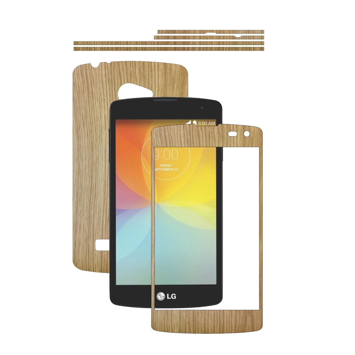 Folie de protectie Carbon Skinz, Husa de tip Skin Adeziv pentru Carcasa, Lemn Stejar dedicata LG F60