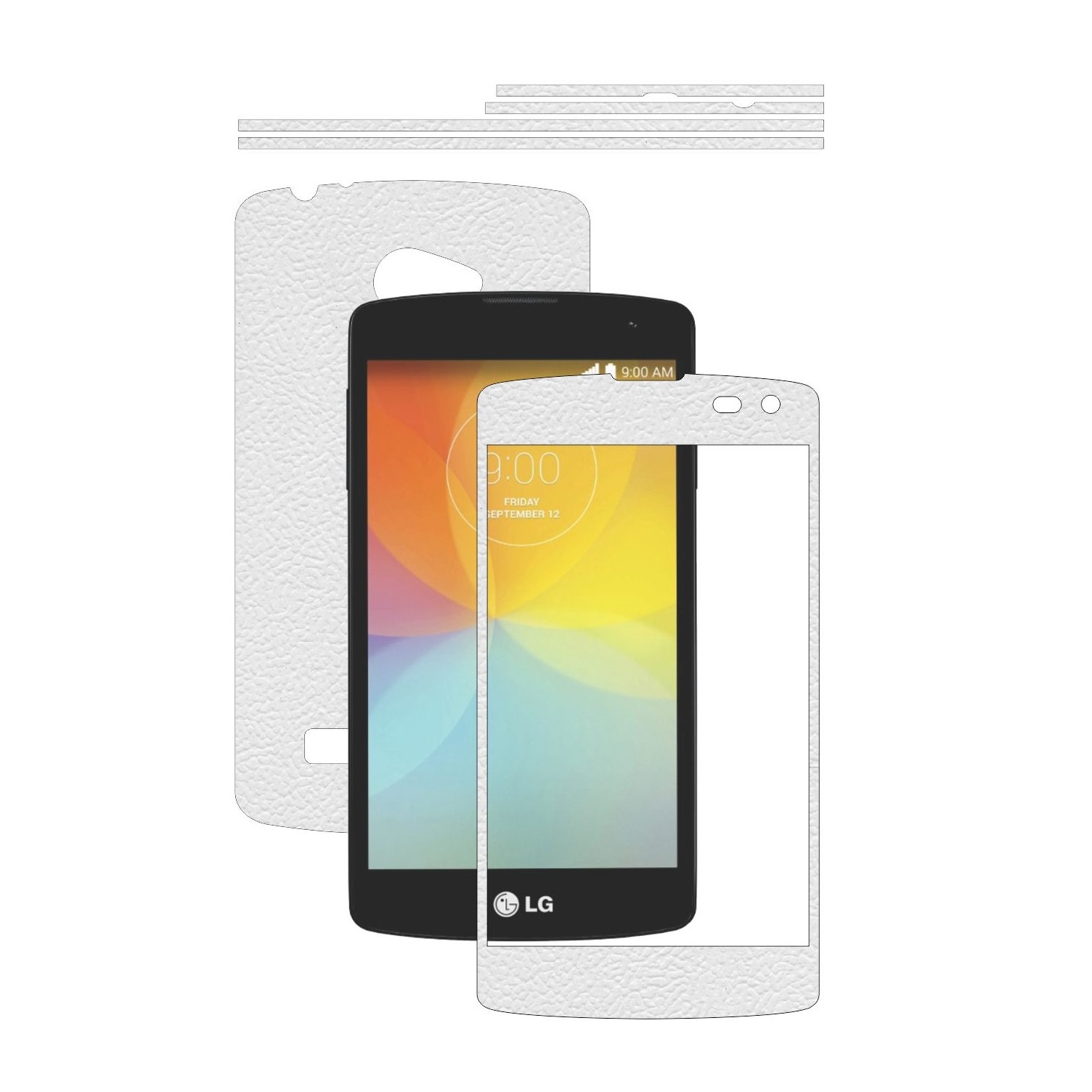 Folie de protectie Carbon Skinz, Husa de tip Skin Adeziv pentru Carcasa, Piele Alba dedicata LG F60