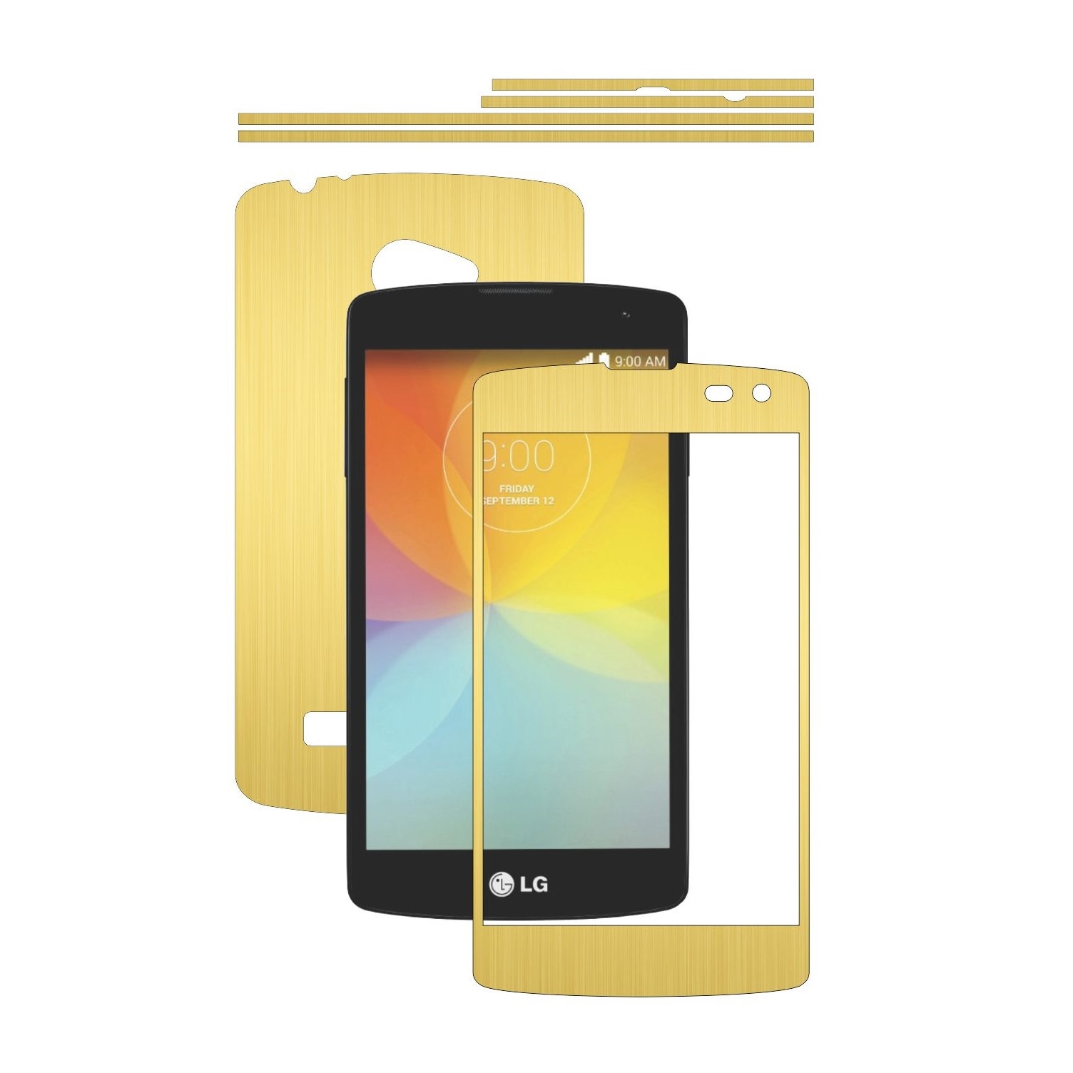 Folie de protectie Carbon Skinz, Husa de tip Skin Adeziv pentru Carcasa, Brushed Auriu dedicata LG F60