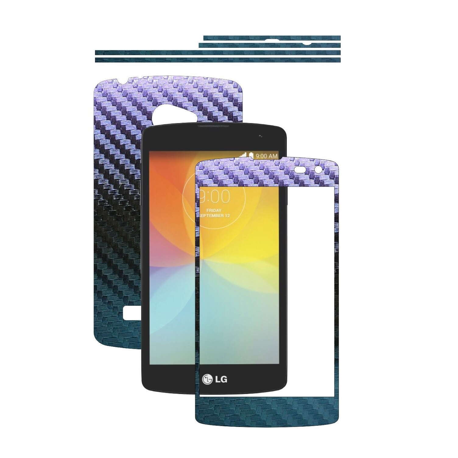 Folie de protectie Carbon Skinz, Husa de tip Skin Adeziv pentru Carcasa, Carbon Cameleon dedicata LG F60