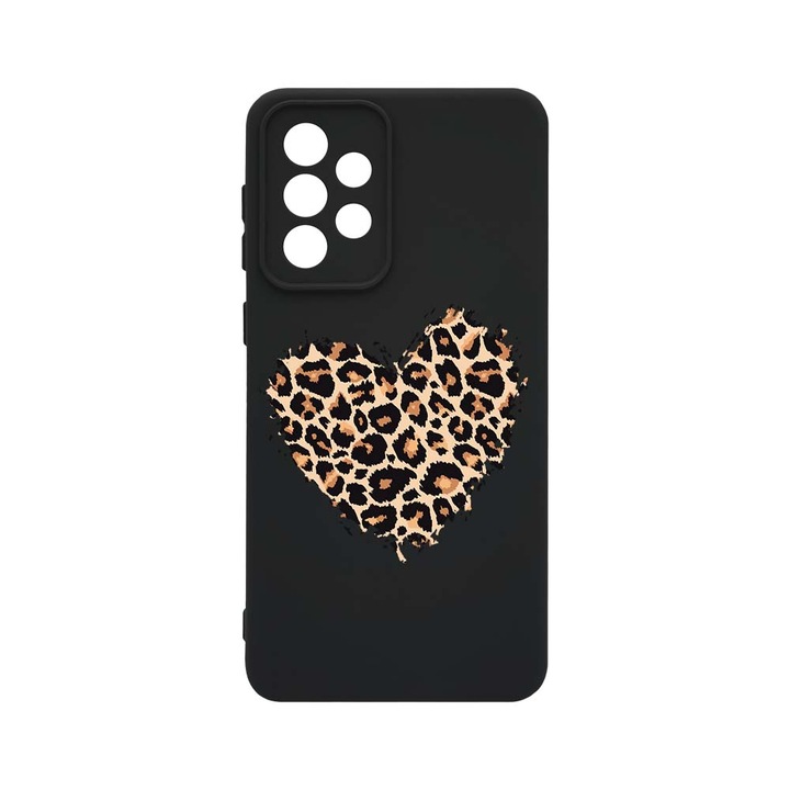 Husa BestCase® Premium Liquid Silicon, Compatibila Cu Samsung Galaxy A33 5G, Leopard Heart, SLIM 1.2MM, Microfibra in interior, Antisoc, Rezistent la socuri, Protectie Camera, PB 761