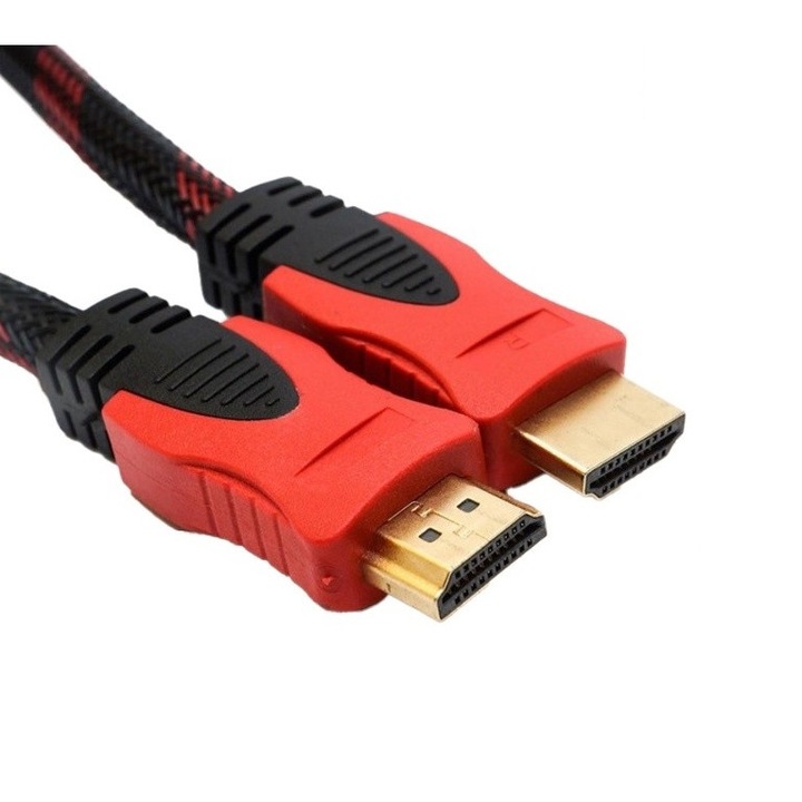 Cablu HDMI ElecTech V1.4 panzat cu filtre, conductor de cupru, 4K ultraHD, lungime 1.5 m, culoare negru