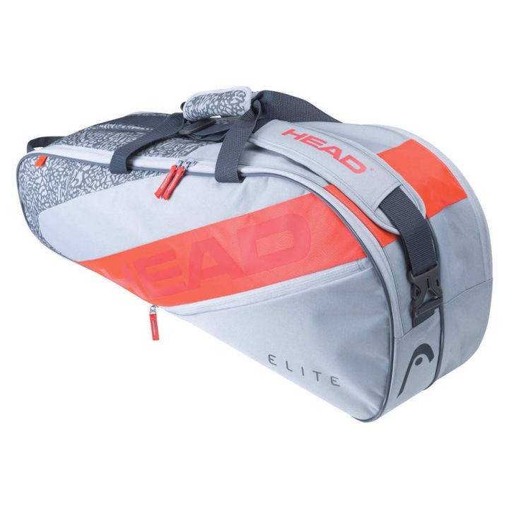 Чанта за тенис ракета Elite 6R, сиво-оранжева