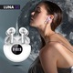 Casti Wireless Audio Xenomo® LUNA-X, fara fir, Bluetooth 5.3, Microfon HD, Tehnologie ANC-ENC, Control prin atingere, Functie Noise Cancellation, Afisaj digital, Carcasa Magnetica, Culoare Alb