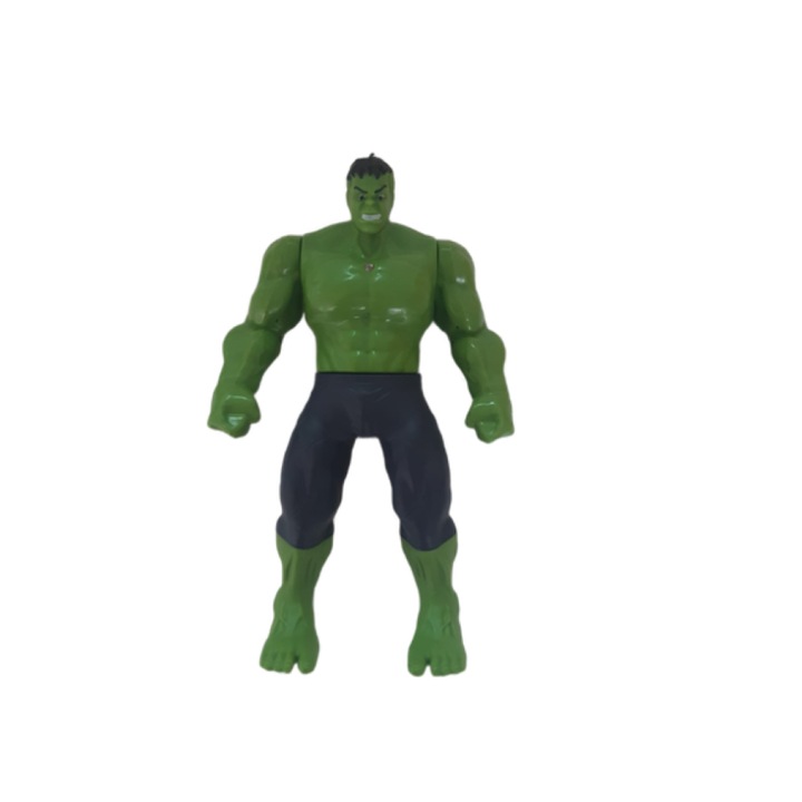 Hulk figura 19 cm, zöld színben, lámpákkal, egészségre biztonságos műanyagból