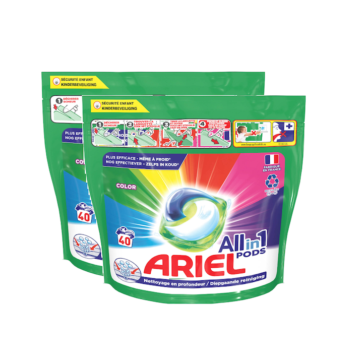 Ariel Color All in One mosókapszula, 2x40 kapszula, 80 mosás