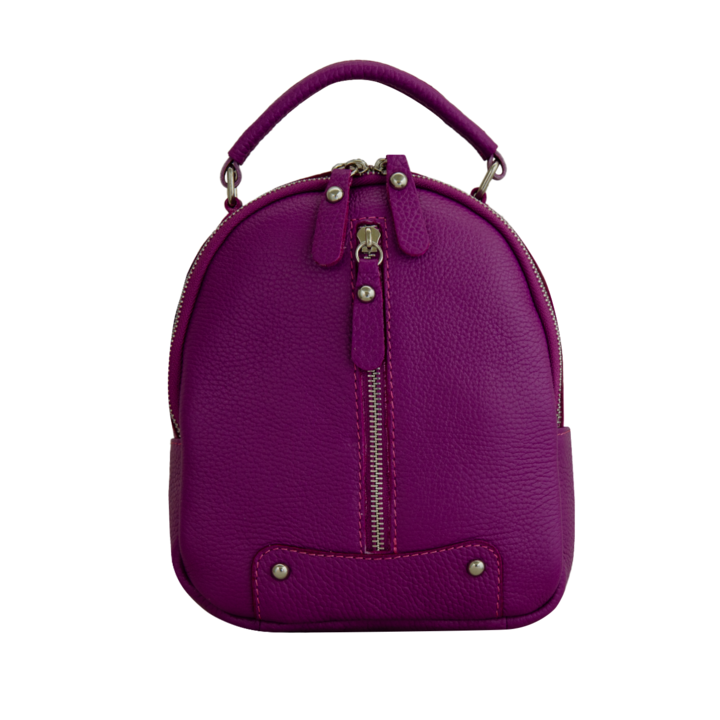 Eva Bags női valódi bőr hátizsák, Suri fukszia, 19x14x10