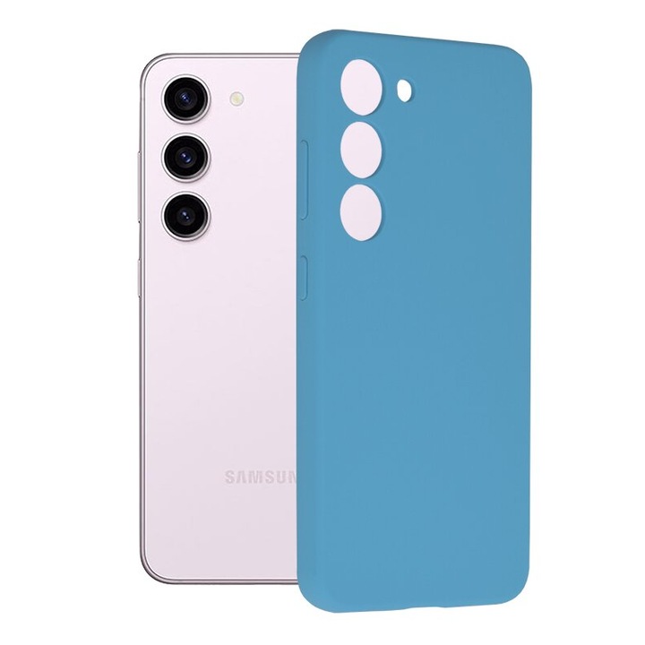 Силиконов мек калъф, съвместим с Samsung Galaxy S23 Azure Blue