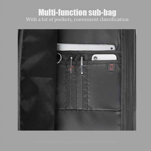 Rucsac laptop Arctic Hunter, business-travel, impermeabil, port USB, 15.6", negru