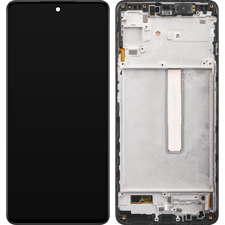 Дисплей с тъчскрийн Samsung Galaxy M53 M536, с рамка, черен, сервизен пакет GH82-28812A