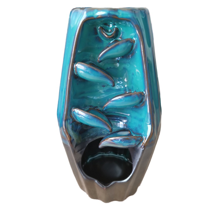 Suport conuri parfumate, ceramica, backflow, cascada, cu doua fete