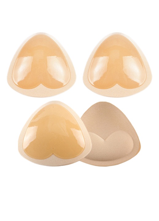 CUKIN öntapadós push-up betétes készlet, Újrafelhasználható, Nylon/Elasztán, Két pár háromszög (11,5*10cm), bézs, 4 db