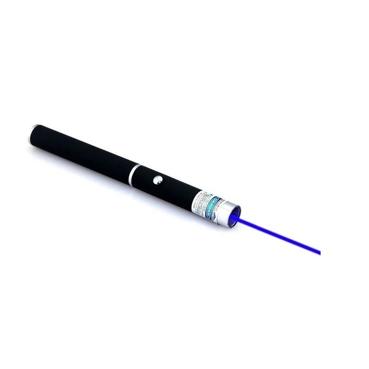 Stilou pointer albastru, putere 1000mW, metalic, raza laser proiector de lumini portabil