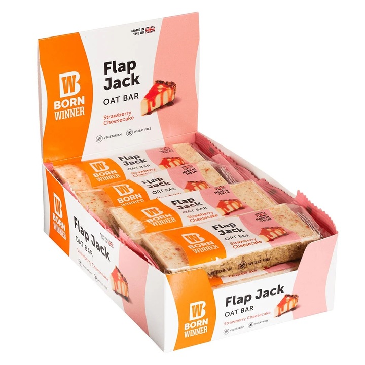 Flapjack Vegan BornWinner Oats, Nutrivita, Ягодов чийзкейк, 12x 100g