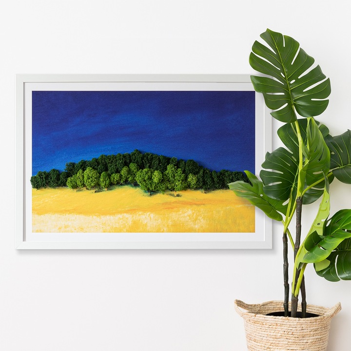 Картина, Tulup, С рамка, MDF, Син, 60x40 cm