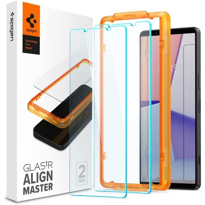 Комплект скрийн протектори от закалено стъкло Spigen Glas.TR AlignMaster за SONY XPERIA 1 V, 2бр