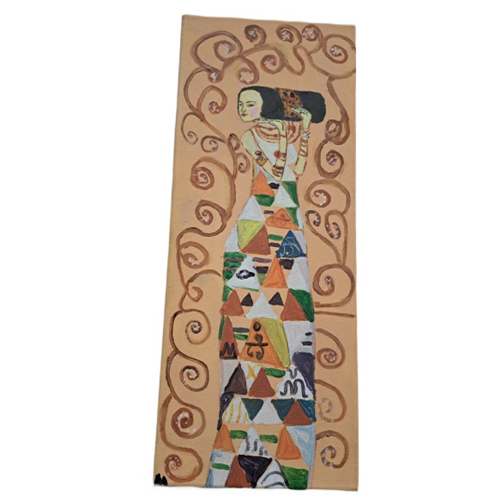 Tablou din acrylic pe panza reproducere Klimt, 20 cm x 50 cm