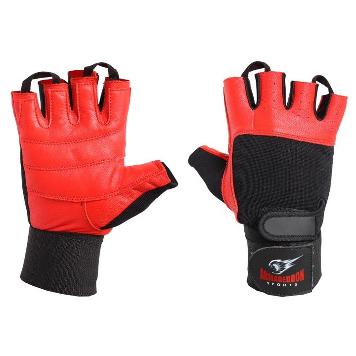 Фитнес ръкавици с накитници Armageddon Sports Red Lux, M