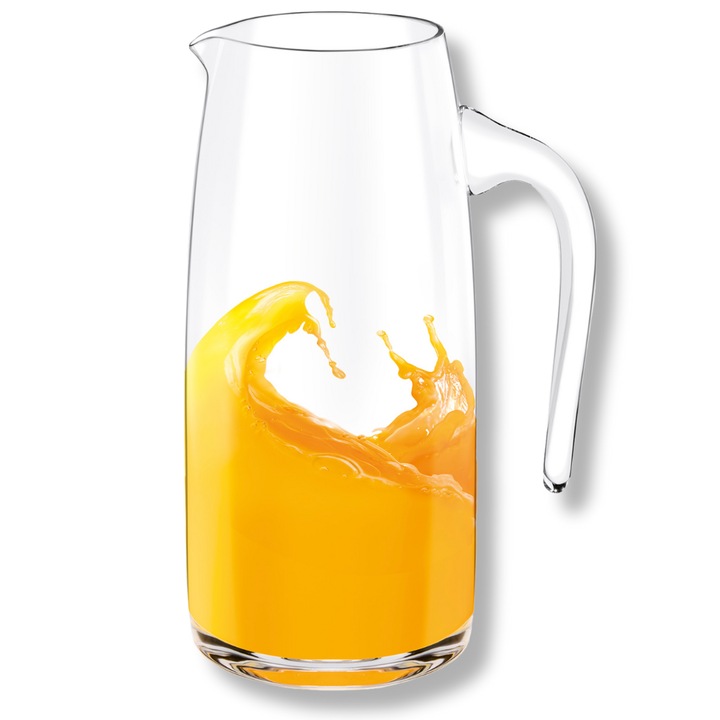 Carafa apa/suc, sticla termorezistenta, transparenta, ulcior cu apa, bautura limonada, Wilmax England, 1000 ml