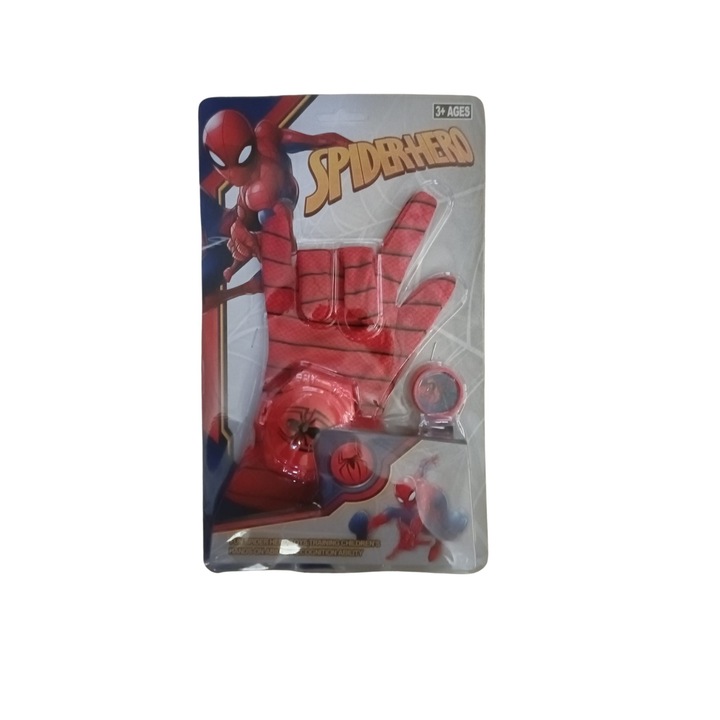 Set Manusa Spiderman cu lansator si dischete, pentru baieti