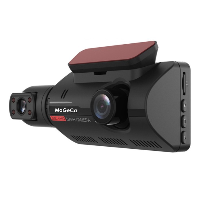 Camera auto de bord MaGeCa®, WIFI, Full HD 1080P, senzor de coliziune G-senzor, 2 camere, fata si interior, filmare continua, vedere nocturna, functia HDR