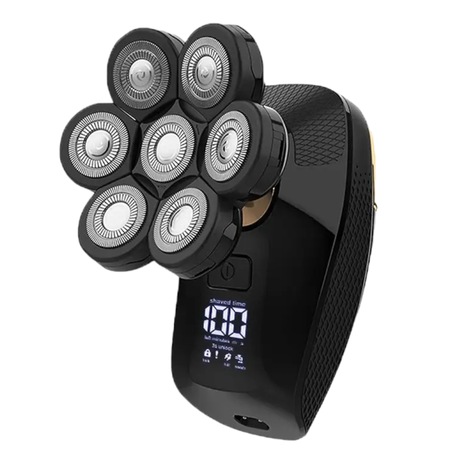 Aparat multifuncional de Barbierit si Tuns, 360 grade, Electric, Digital, par, barba, nas, Rezistent la apa, USB, Portabil, Puternic, si Elegant, Culoare Negru cu Auriu
