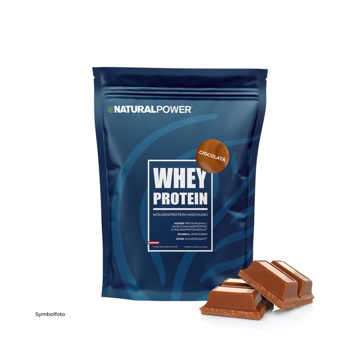 Proteina din zer, Natural Power, aroma de Ciocolata, 1kg