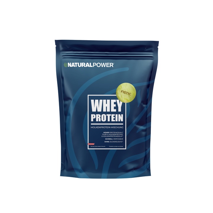 Proteina din zer, Natural Power, aroma de Fistic 1kg