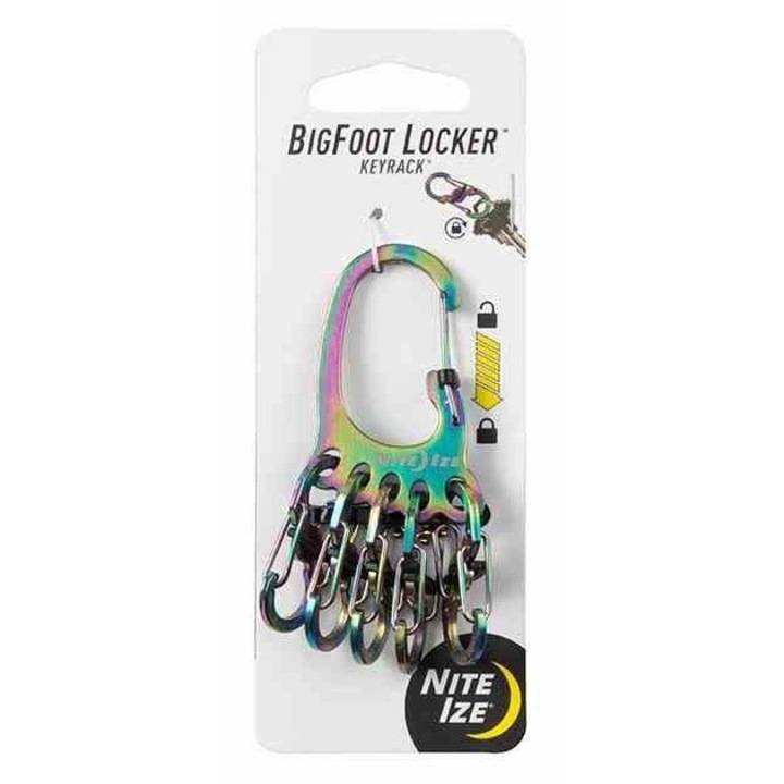 Carabinier pentru chei, Nite Ize BigFoot Locker, Otel, 24", Multicolor