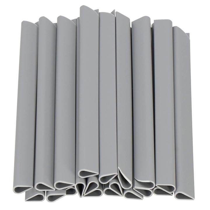 Set 20 cleme pentru panou de gard pentru intimitate in gradina, gri