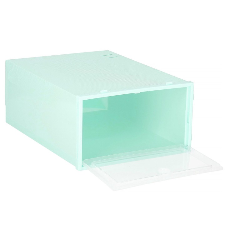 Cutie organizatoare pantofi, Polipropilena, 21.5 x 12.5cm, Albastru