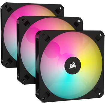 Ventilator Corsair iCUE AR120 RGB, 120mm PWM, Triple Pack, Negru