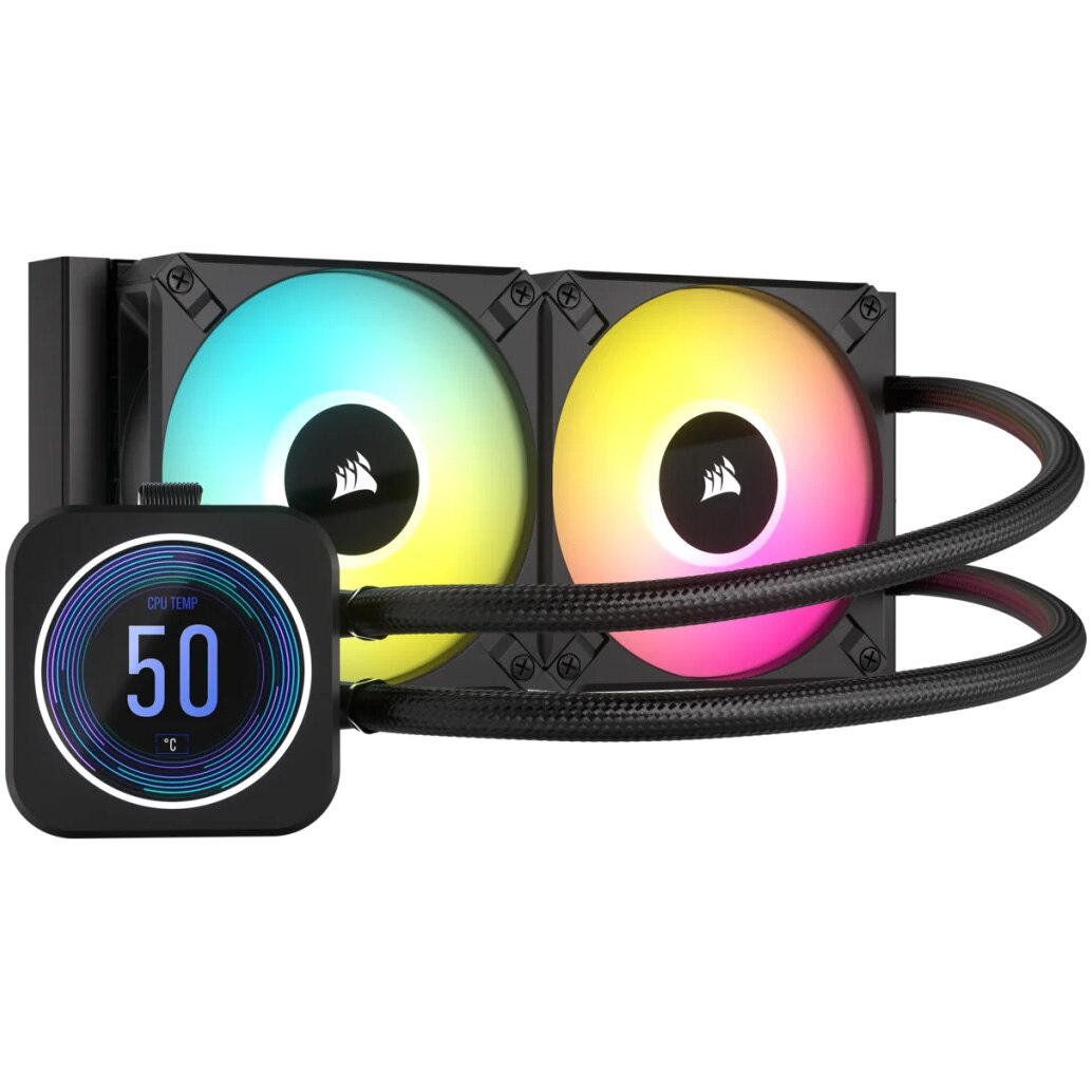 Cooler procesor Corsair iCUE H100i ELITE LCD XT, racire cu lichid, 240 mm