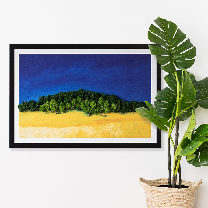 Картина, Tulup, С рамка, MDF, Син, 60x40 cm