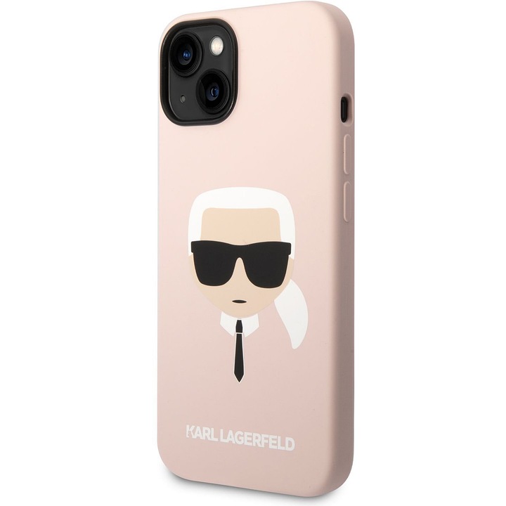 Husa pentru Apple iPhone 14 Plus, Karl Lagerfeld, Liquid Silicone, Roz KLHCP14MSLKHLP