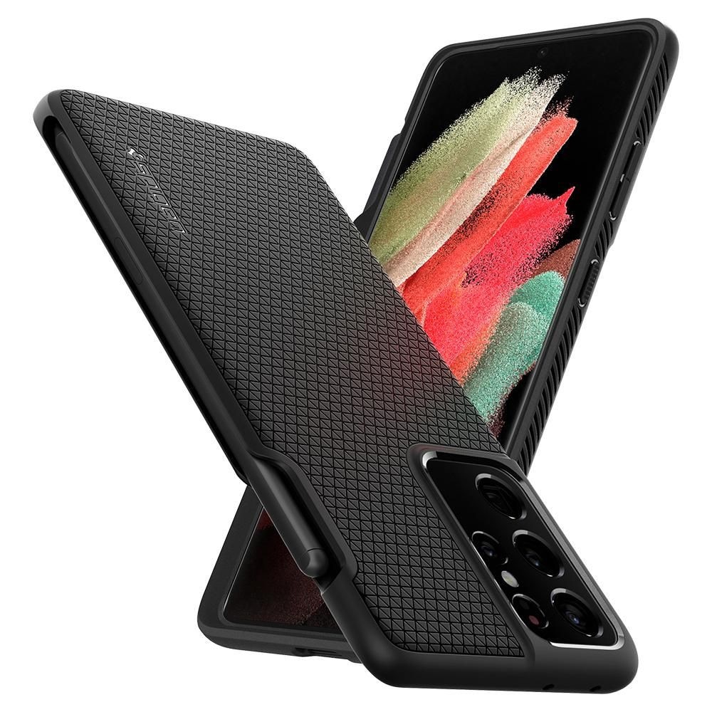 Husa pentru Samsung Galaxy S21 Ultra 5G - Spigen Liquid Air - Matte Black