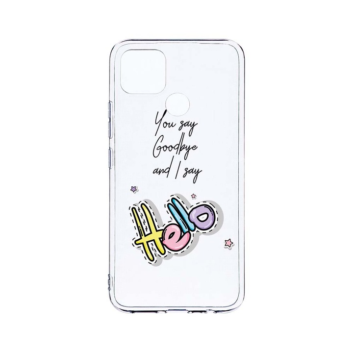 Силиконов калъф BestCase за Realme 7i, Say Hello, Camera Protection, Clear Silicon 2.0MM, T 148