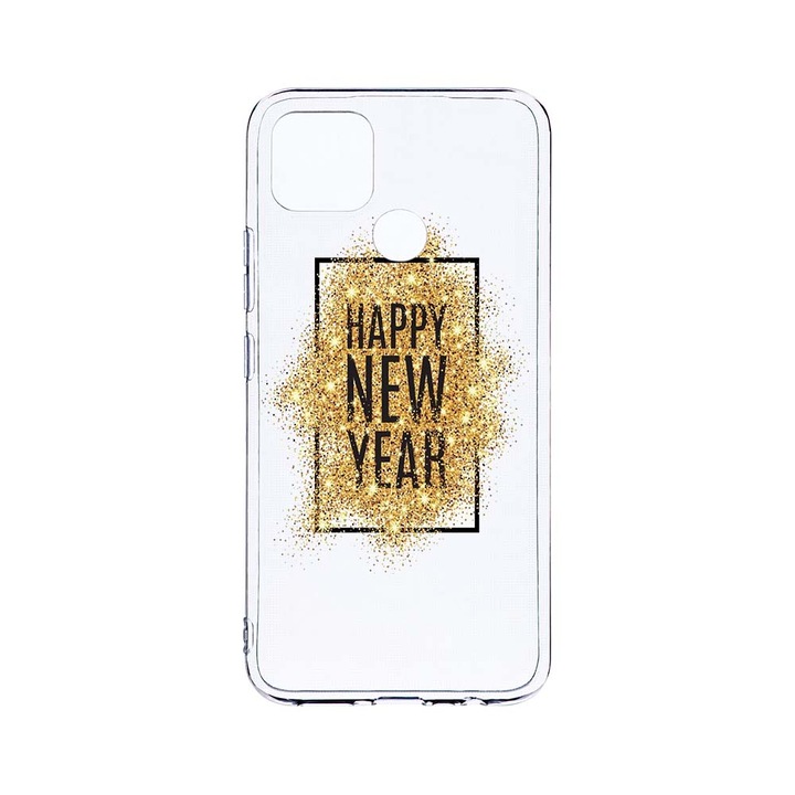 BestCase 2MM Clear Szilikon telefontok, Realme 7i, Happy New Year, Kamera védelem, strapabíró, T 355