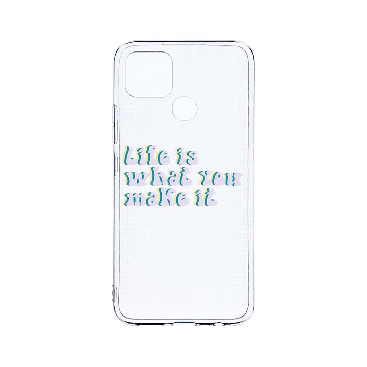 Силиконов калъф BestCase за Realme 7i, Life is What You Make It, Camera Protection, Clear Silicon 2.0MM, T 491