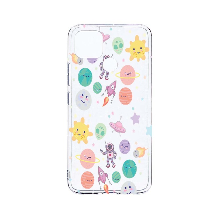 Силиконов калъф BestCase за Realme 7i, Universe, Planets UFO, Camera Protection, Clear Silicon 2.0MM, T 473