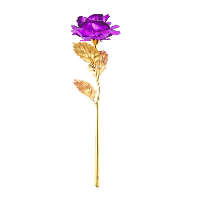 Роза Beferr, 24K, лилаво/злато, пластмаса, 25 см