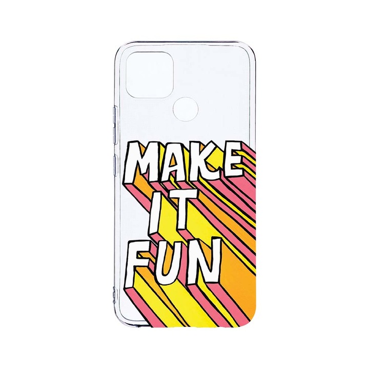 Husa BestCase® Clear Silicon 2MM, Compatibila Cu Realme C12 / C25s, Make It Fun, Antisoc, Protectie Camera, Margini ridicate pentru protectia ecranului, T 494