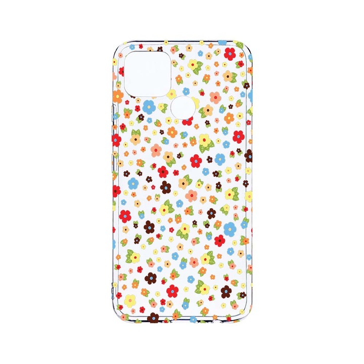 Husa BestCase® Clear Silicon 2MM, Compatibila Cu Realme C12 / C25s, Happy Little Flowers, Antisoc, Protectie Camera, Margini ridicate pentru protectia ecranului, T 501