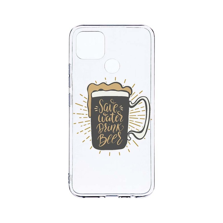 BestCase 2MM Clear Szilikon telefontok, Realme C12 / C25s, Save Water, Kamera védelem, strapabíró, T 806